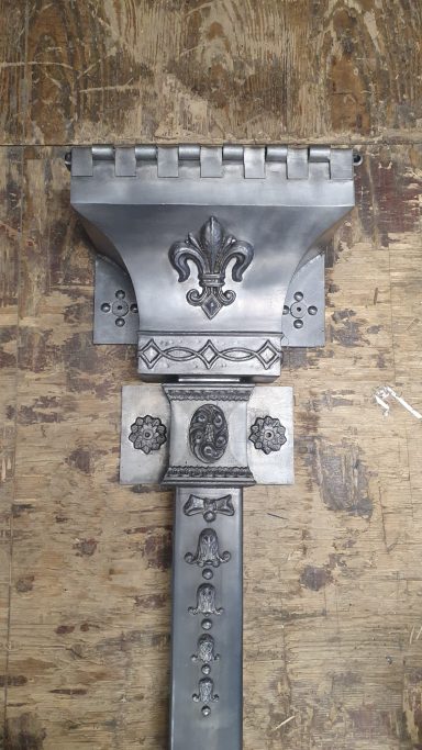 Ornamental lead rainwater hopper heads for Manor house in Stanmore