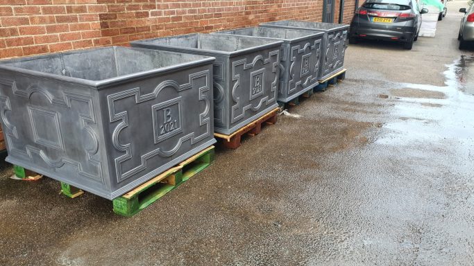 Ornamental lead planter for a property in Canonteign Falls in Exeter
