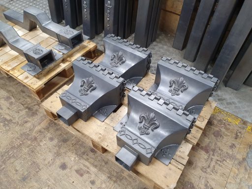 Ornamental lead rainwater hopper heads for Manor house in Stanmore