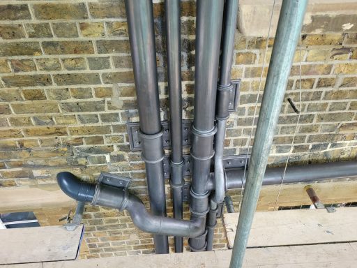 Lead rainwater pipes and lead soil pipes to Lansdowne house in Holland park