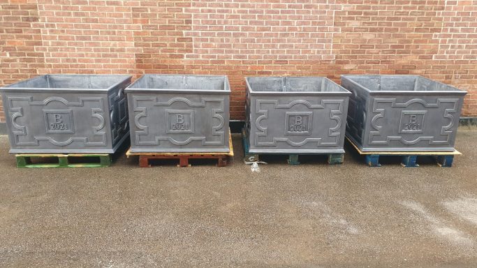 Ornamental lead planter for a property in Canonteign Falls in Exeter