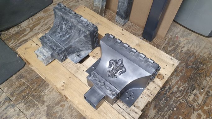 Ornamental lead rainwater hopper heads for Manor house in Stanmore