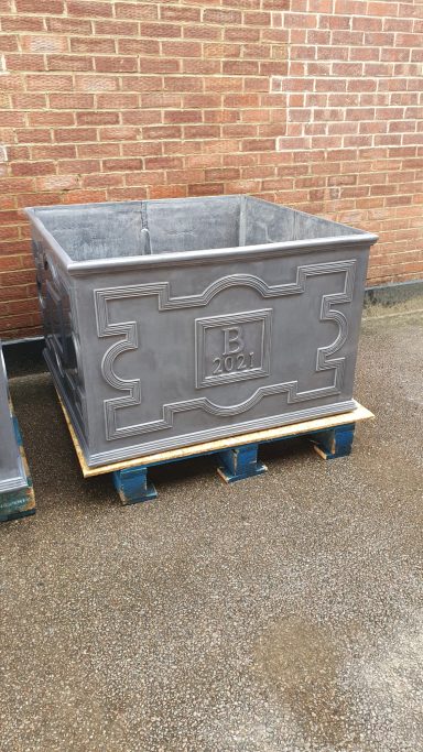 Ornamental lead planter for a property in Canonteign Falls in Exeter