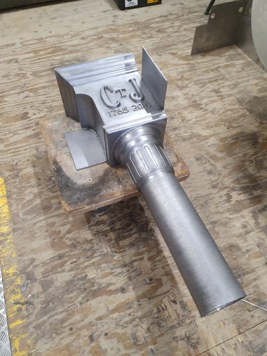 Ornamental lead rainwater hopping head for Canterbury Cathedral