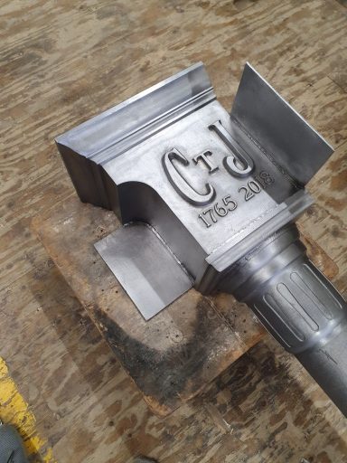 Ornamental lead rainwater hopping head for Canterbury Cathedral